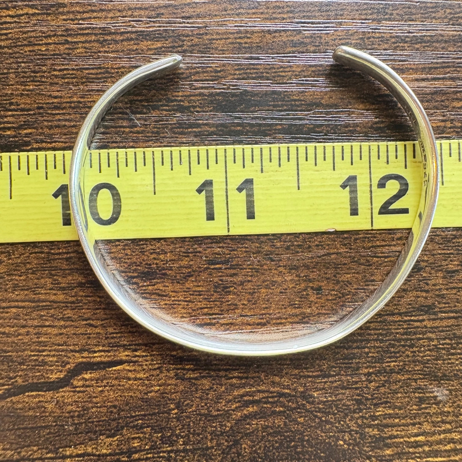 VTG Solid Sterling Silver 925 Rounded Open Cuff B… - image 10