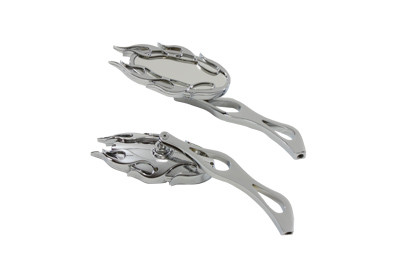 Fireball Mirror Set Chrome fits Harley Davidson