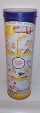Tetley Tea Bags Tea Folk Tea Bag Tin 10 Inch Biscuits Vintage Collectable