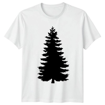 T-Shirt Pine Tree Silhouette Wald Camping Wandern Outdoor Geschenk für Sie und Ihn