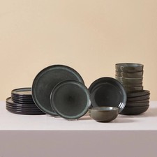 Fein 24-Piece Reactive Glaze Dinnerware Set for 6 - Modern  Durable Design