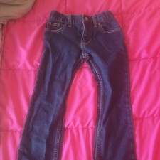 Wonder Nation Girls Blue Denim Relaxed Jeans Size 5 Zip Button Pockets