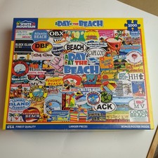 White Mountain A Day At The Beach 1000 Piece Jigsaw Puzzle Free Shipping