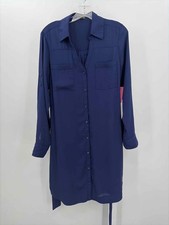 Pre-Owned Express Navy Size Medium Knee Length Long Sleeve Dress