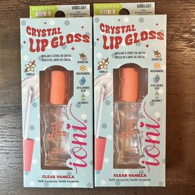 Ioni Crystal Lip Gloss, Clear Vanilla 2 Pc Hydrating High Shine BNIB