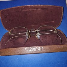 Vintage Continental Optical Company Ful-Vue 12k gf Rimless Eyeglasses With Case