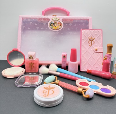 #ad Disney Princess Makeup Case Carrying Set Pink w Accessories Pretend Play $20.88