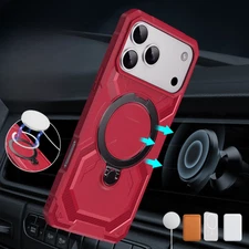 For iPhone 17 Pro Max/17 Air/17 Phone Case Mag Safe Rugged Ring Kickstand Cover