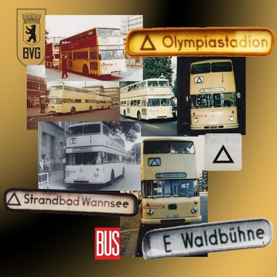 6 Fotos, BVG, Büssing DE, Linie Dreieck, E, 1970er