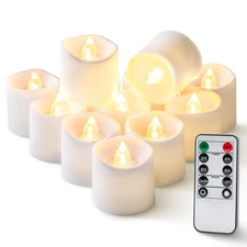 Homemory 12Pack 400+Hour Remote Control Flameless Candles 2/4/6/8H Timer Led ...