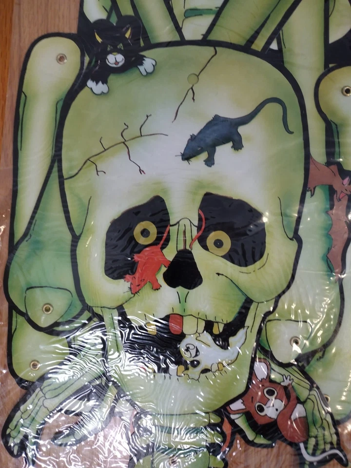 NOVO 2 Lote Vintage Articulado Halloween Die Cut Bruxa e Esqueleto Decoração Retrô Anos 80 90 - Imagem 3 de 4