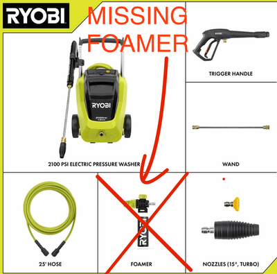 #ad RYOBI 2100 PSI 1.2 GPM Cold Water Corded Electric Pressure Washer. $124.95