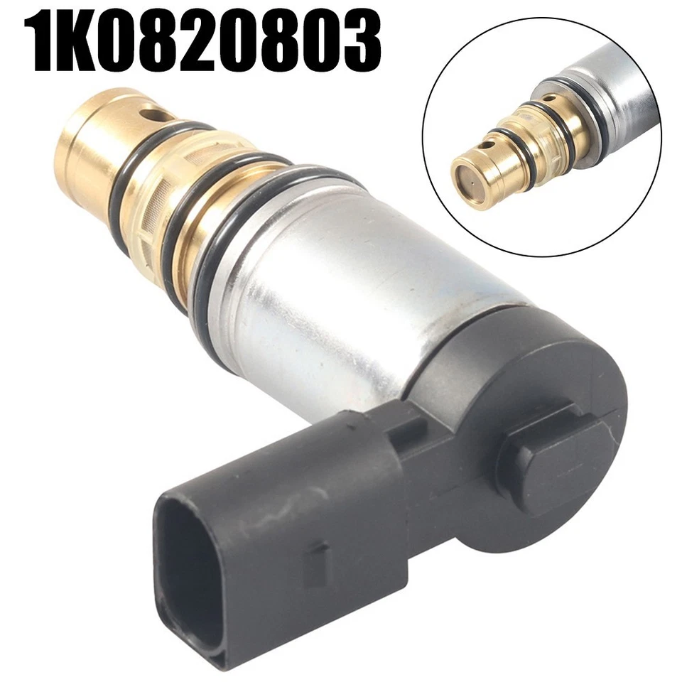 AC Compressor Control Solenoid Valve Black & Silver Color High Reliability - Image 2 of 4