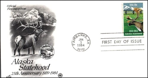 USA FDC - 1984 - Alaska Statehood, Scott # 2066 Artcraft