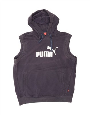 Puma Herren Grafik ärmellos Hoodie Pullover Large dunkelblau Baumwolle TY10