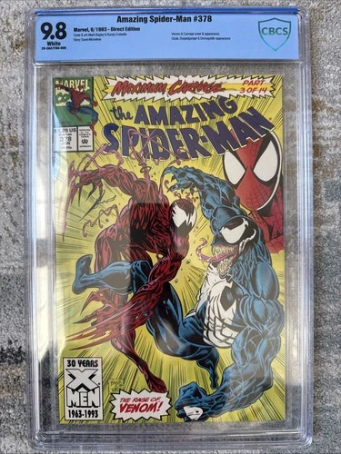 Amazing Spider-Man #378, CBCS 9.8 WP (Marvel, 1993) Maximum Carnage Pt. 3