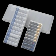 4/10 Slots Transparent Plastic Battery Storage Box Hard Container Holder Case