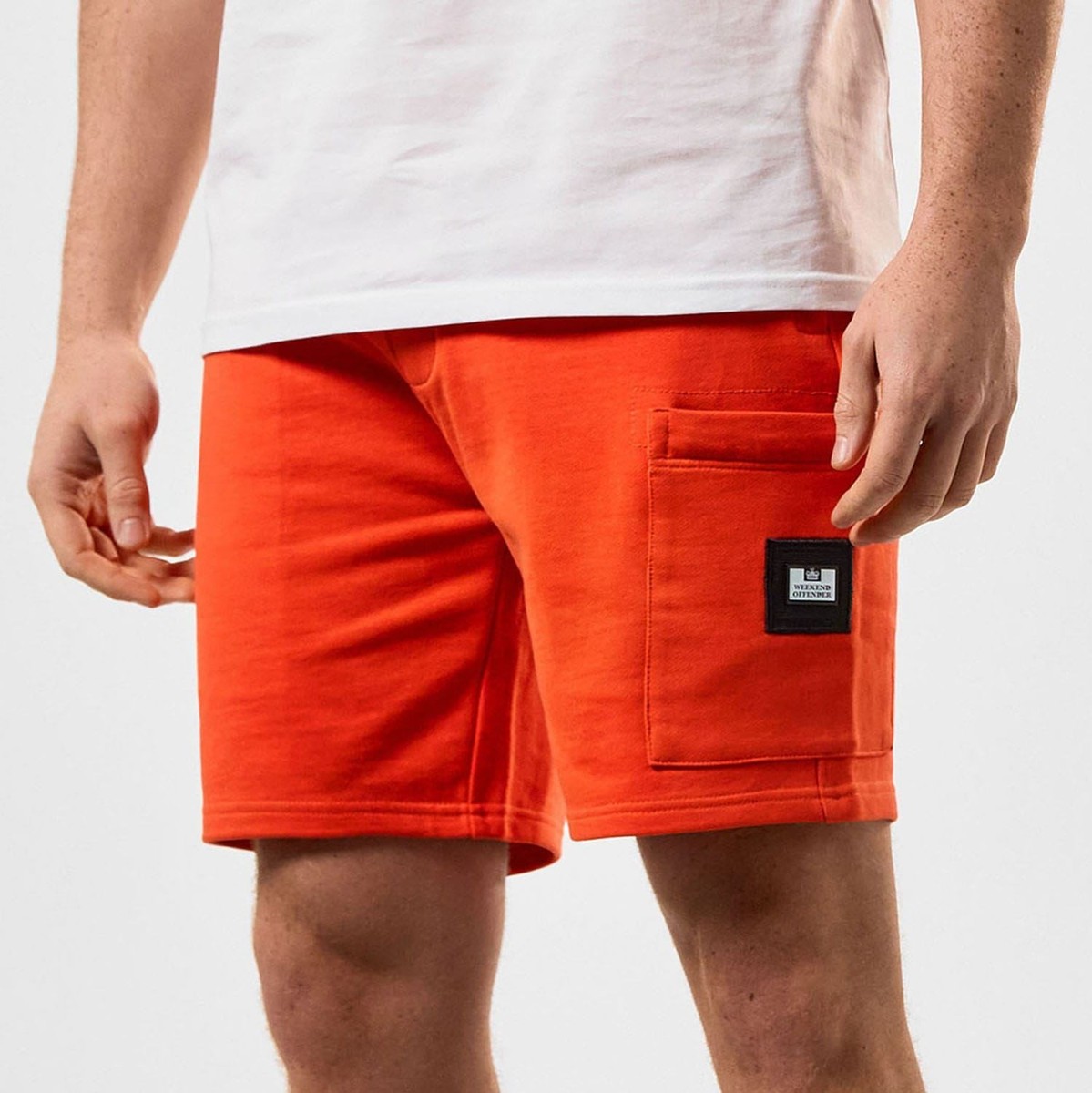 Men's Weekend Offender Hawkins Classic Fleece Shorts in Orange
