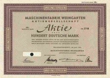 Maschinenfabrik WEINGARTEN 1952 Bodensee E&szlig;lingen Schuler AG G&ouml;ppingen BW 100 DM