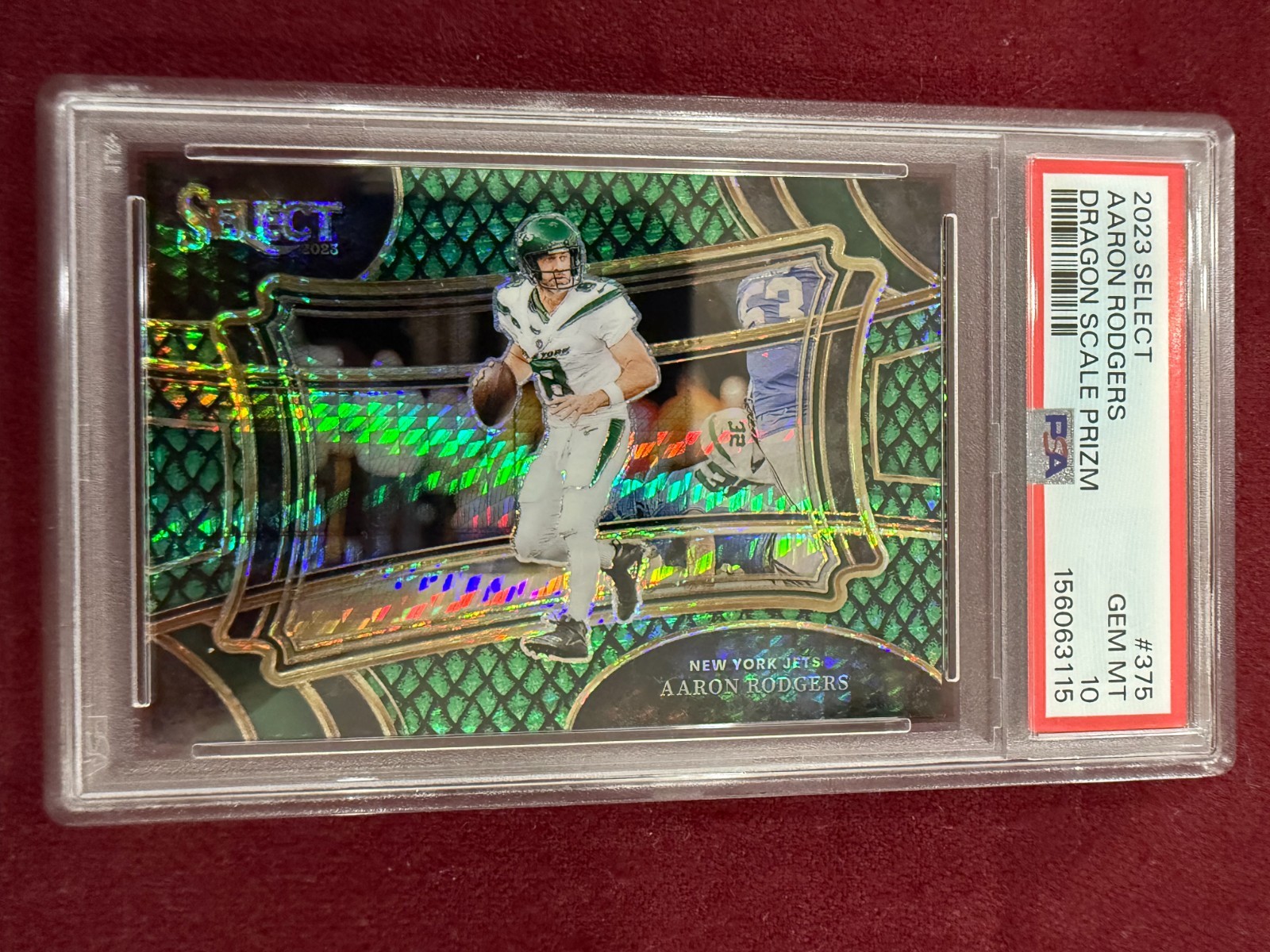Aaron Rodgers 2023 Select Dragon Scale Prizm 22/70 PSA 10 Gem Mt