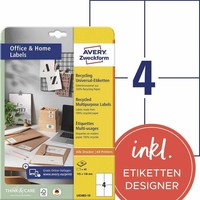 Avery Zweckform Etiketten LR3483-10 Weiß 105,0 X 148,0 Mm, 10 Blatt