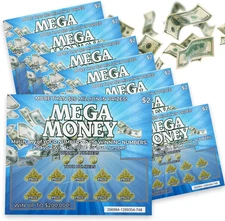 Fake Lottery Ticket Scratcher 8 Pack - Fake Lotto Tickets Prank Set | Fake Scrat