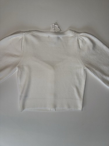 French Connection White Button Up Women’s Sweater Medium - Picture 5 of 6