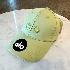Alo Logo Green Adjustable Baseball Cap Men  s One Size Cotton Twill unisex