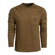 VORTEX  Men's Outland Heavyweight Dark Olive Long Sleeve Pocket T-Shirt