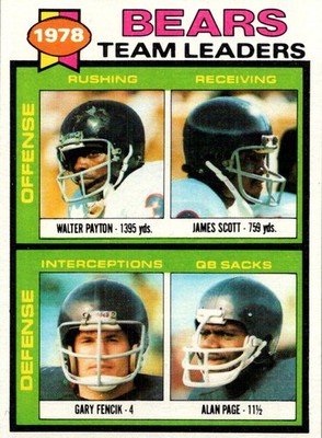 1979 Topps Team Leaders:Offense/Walter Payton/James Scott/Defense:Gary