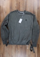 HELMUT LANG military crew khaki green alpine cotton sweatshirt Size Medium NWT
