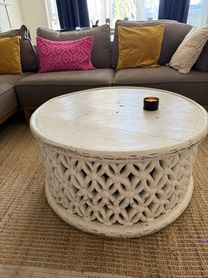   Carved Solid Wood Designer Coffee Table   Unique Statement Piece