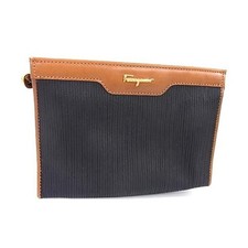 Salvatore Ferragamo Pvc Multi Case Pouch Accessory Women'S Black Brown Dm6748