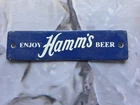 ORIGINAL VINTAGE 1950'S HAMM'S BEER CRATE TAG PORCELAIN SIGN OIL, TRUCK MOTOR