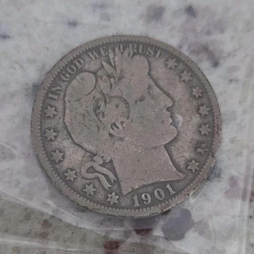 1901 Barber Half Dollar Silver Circulated Business Strike US Coin