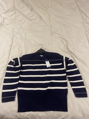 Matalan Knitwear Jumper, Unisex, Size Small, Long sleeve, Blue - White Sptrippy