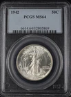 1942 WALKING LIBERTY HALF DOLLAR 50C PCGS MS64 (PQ174)