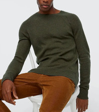 NEW J.CREW OLIVE GREEN SUPERSOFT LAMBSWOOL BLEND CREWNECK SWEATER AA027 SZ M