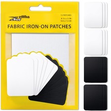 ZEFFFKA Premium Quality Fabric Iron-on Patches Inside 1-Pack, Black White