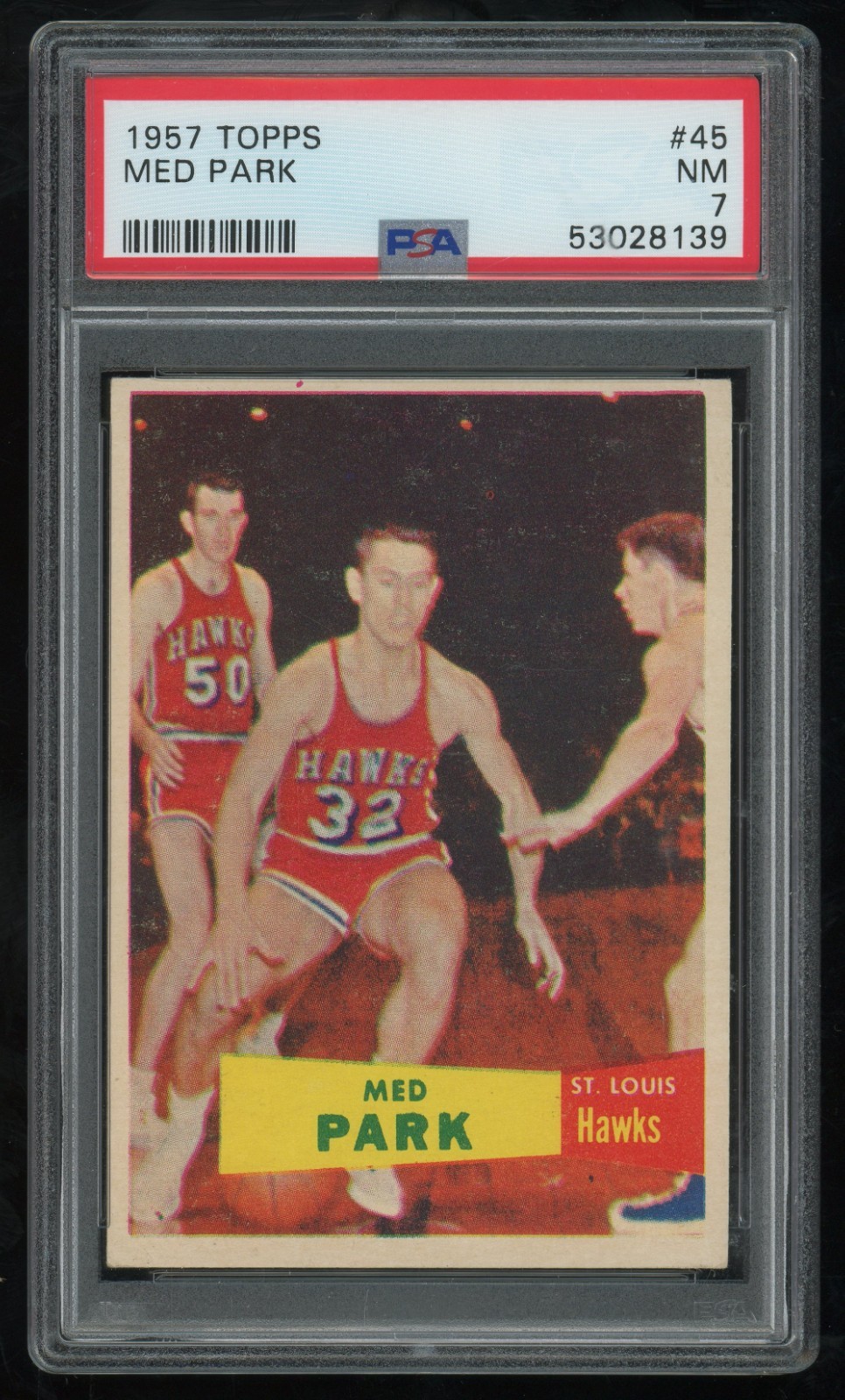 1957-58 Topps Med Park Rookie #45 PSA 7 - St. Louis Hawks - RC