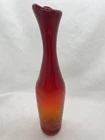 Blenko 1970’s Blown Art Glass Amberina Tangerine Vase 10 1/4” T