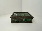 Tiffany Studios Beaded Brass Grapevine Favrile Trinket Box