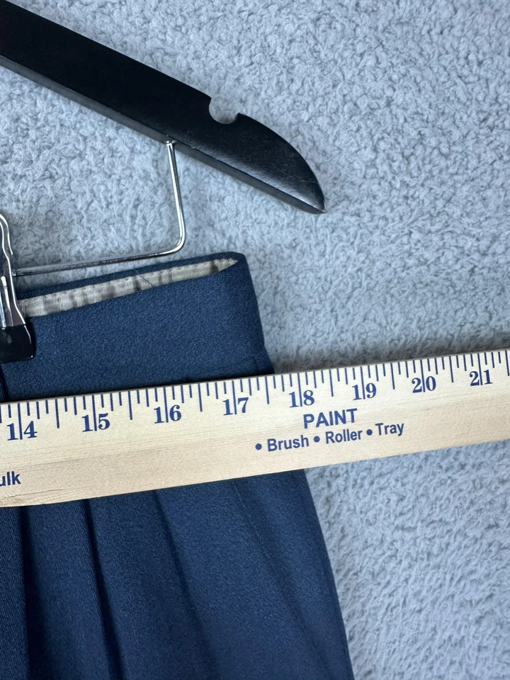 Pantalones de vestir Zanella para hombre 34 azules de lana plisados con puños forrados clásicos para hombre Foto 3 de 4