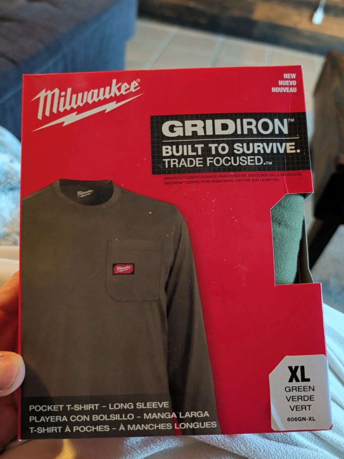 Milwaukee Pocket T-Shirt Long Sleeve Green - XLarge 606GN