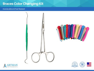 Braces Color Changing Kit Orthodontic Ligature Ties for Brackets 1040pcs