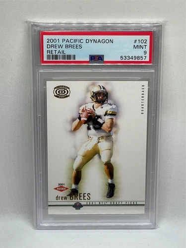 DREW BREES 2001 PACIFIC DYNAGON RETAIL ROOKIE RC #102 PSA 9 MINT