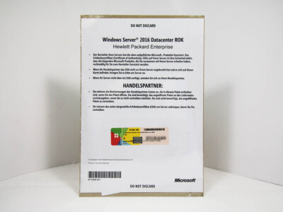 Windows 2016 Server Datacenter Edition ROK (HP) englisch (für bis zu 16 Kerne)