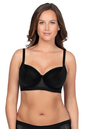 PARFAIT Romina Unlined Underwire Balconette Bra P5522 Black Sz.32H(USA)/32FF(UK)