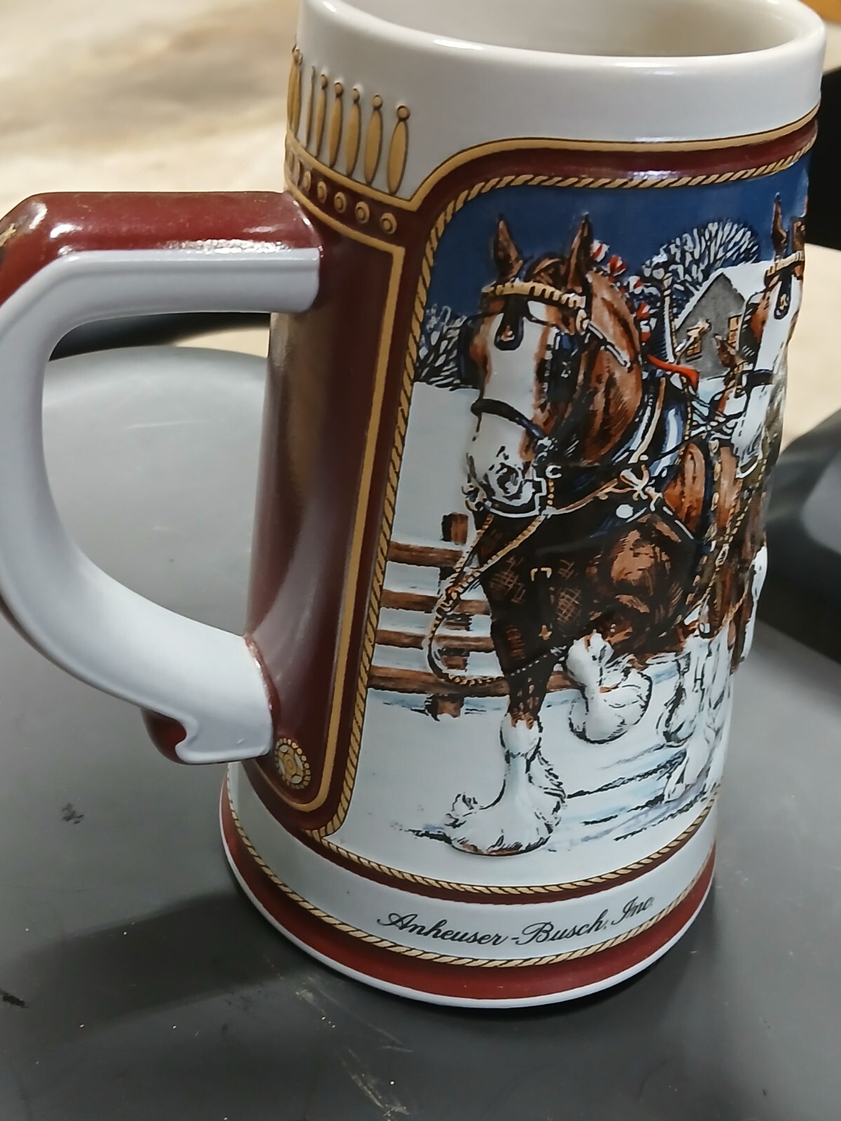 Budweiser Christmas steins set of 2. 1989 Christmas | eBay