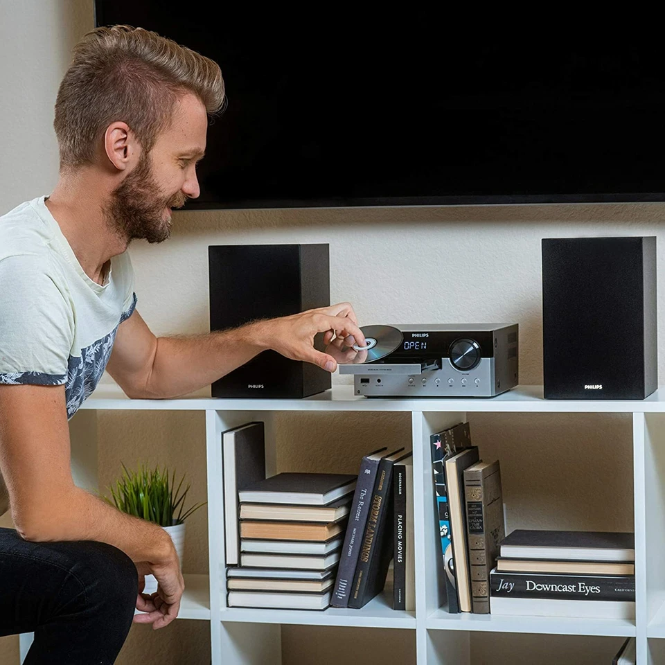 PHILIPS FM Radio CD Home Stereo System with Wireless Bluetooth 60W MP3 USB Audio - Image 3 of 4